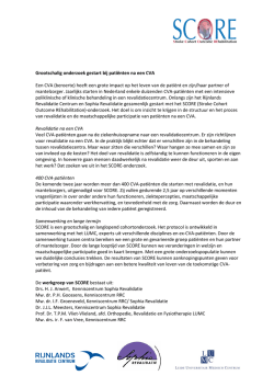 Grootschalig onderzoek gestart bij pati&euml;nten na een CVA Een CVA