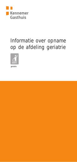 Informatie over opname op de afdeling geriatrie