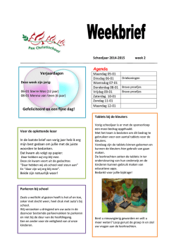 informatiebrief week 2 - Pax Christischool Bodegraven