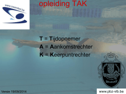 Presentatie opleiding TAK - Provinciaal Bestuur Zwemmen Vlaams