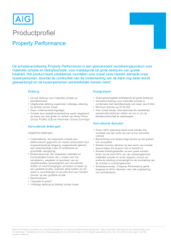 Property Performance Product Profile