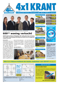 600ste woning verkocht! 4x1