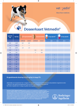 Doseerkaart Vetmedin® - Boehringer Ingelheim