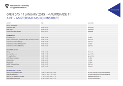 OPEN DAY 17 JANUARY 2015 - MAURITSKADE 11 AMFI
