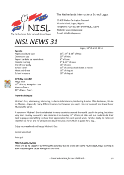 NISL NEWS 31 - The Netherlands International School Lagos