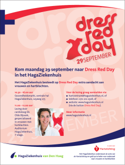 Kom maandag 29 september naar Dress Red Day in het