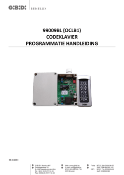 99009bl (oclb1) codeklavier programmatie handleiding
