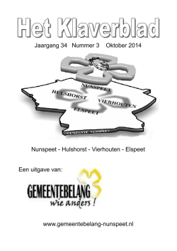 Jaargang 34 - Oktober 2014 - Nummer 3