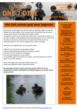 Het duik seizoen gaat weer beginnen