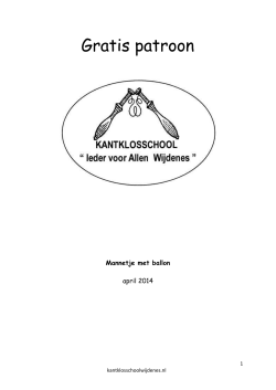 Gratis patroon - Kantklosschool "Ieder voor Allen"