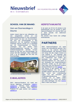 Nieuwsbrief 009 oktober 2014 - SWV Helmond