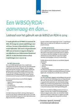 Een WBSO-RDA aanvraag en dan 2014