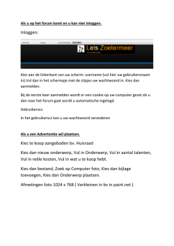 Inloggen: Kies te koop aangeboden bv. Huisraad Kies dan nieuw