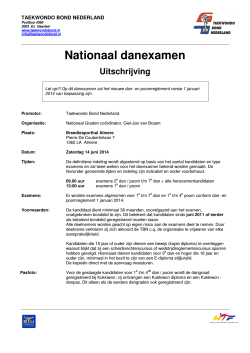 Nationaal danexamen Uitschrijving