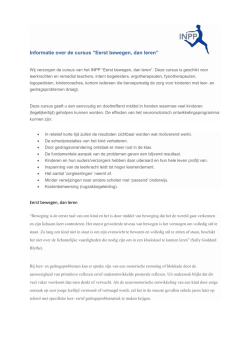 Informatie over de cursus “Eerst bewegen, dan leren”