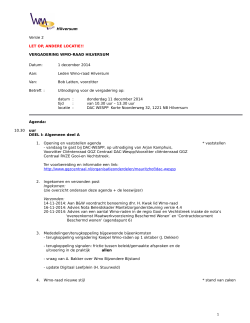 Vergadering WMO-raad Hilversum 11 december 2014