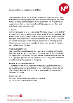 Vacature: Internetredacteur(en) N1.nl