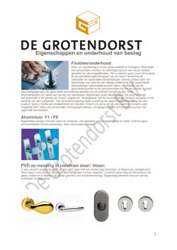 Eigenschappen en onderhoud van beslag