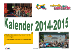 De kalender voor 2014 – 2015