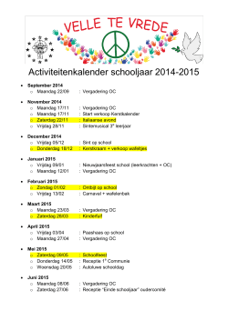 Activiteitenkalender schooljaar 2014-2015