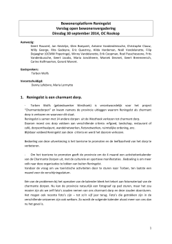 verslag vergadering Bewonersplatform Reningelst 30-09-2014