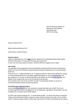 Klachtenvrijbrief 2013