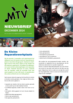 MTV Wijkkrant, december 2014 - Muziek-, Transvaal