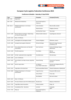 ECLF Conference Agenda - European Cycle Logistics Federation