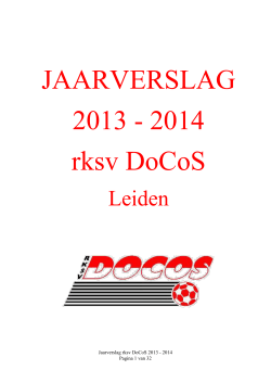 JAARVERSLAG 2013 - 2014 rksv DoCoS