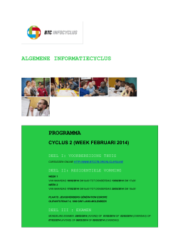 Programma Cyclus 2 (februari) 2014