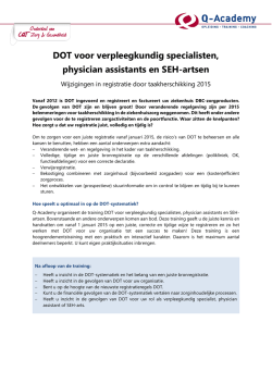 DOT voor verpleegkundig specialisten, physician