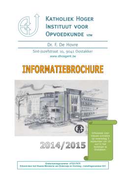 inhoud - Katholiek Hoger Instituut voor Opvoedkunde Gent