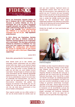 FIDESCO Nieuwsbrief 5 (Augustus 2014)