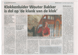 Klokkenluider Wouter Bakker - van het Utrechts Klokkenluiders Gilde