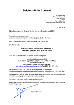 programma, aanmeldformulier - Verenigde Protestantse Kerk in België