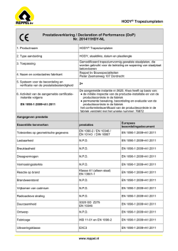 HODY® Trapeziumplaten Prestatieverklaring / Declaration