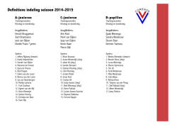 Definitieve indeling seizoen 2014-2015