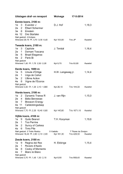 Uitslagen draf- en rensport Wolvega 17-5-2014 Eerste