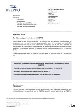 MEDEDELING 2014/09 - Dienst voor de Overzeese Sociale Zekerheid