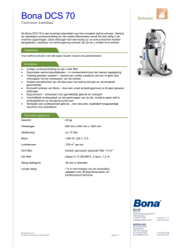 Productinformatieblad Bona DCS 70