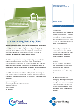 Data Escrowregeling CapCloud