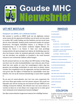 GMHC nieuwsbrief juni 2014