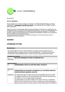 Agenda 7 mei 2014 - OCMW Oosterzele