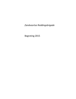 Begroting 2015 - Zandvoortse Reddingsbrigade