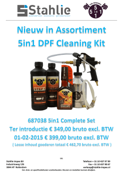 Binnenkort leverbaar 5in1 DPF Cleaning Kit