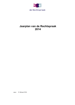 Jaarplan van de Rechtspraak 2014