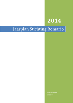 Jaarplan Stichting Romario