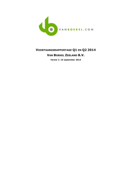 Document voortgangsrapportage Q1 en Q2 2014
