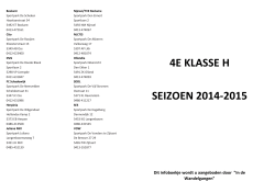 Programmaboekje Vierde klasse H seizoen 2014/2015
