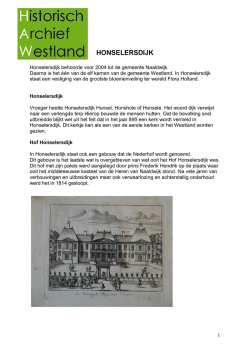 HONSELERSDIJK - Historisch Archief Westland